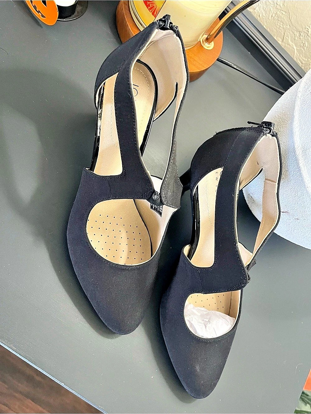 Jones of New York Black Peep Toe Heels